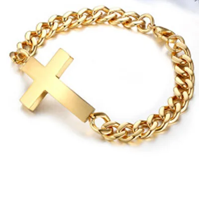 

2020 New Design Stainless Steel Bracelets Charm Link Bracelets Cross Shape Women Bracelets Jewelry