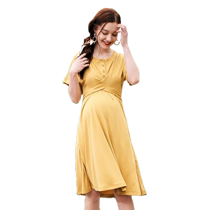 

High Quality Comfortable Yelllow Casual Maternity Wear Pregnancy Clothes Maternity Clothing Pregnant Clothes, Yellow