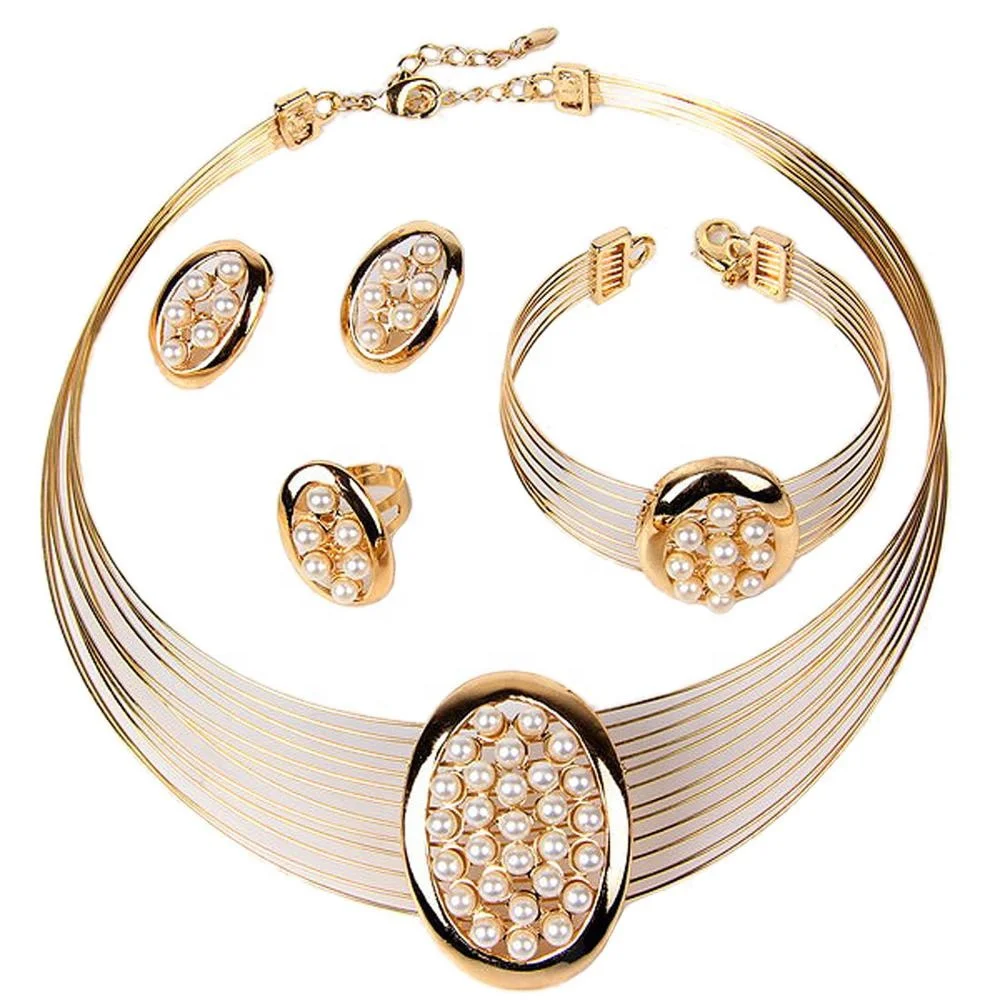 High Quality brazilian Fashion bride jewelry set for women gold