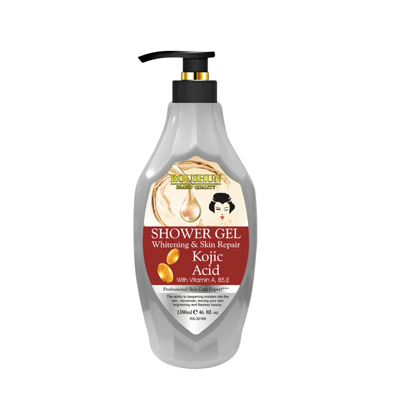 

Roushun Whitening skin and repair Kojic Acid with vitamin A Moisturizing Body Wash Shower Gel For All Skin Type, Milk white
