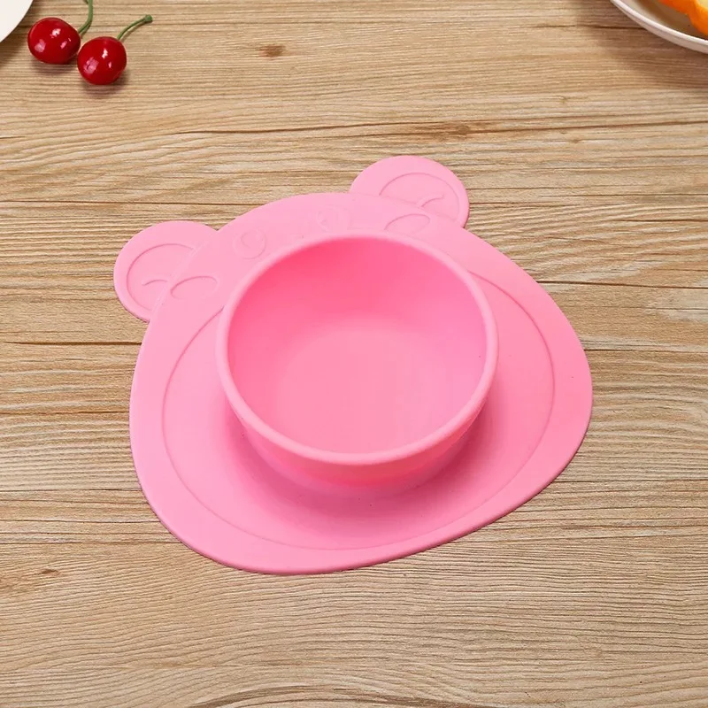 

Frog One Piece Non-slip Suction Food Grade Silicone bowl with Mat