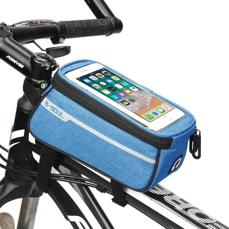 

High Quality Waterproof Bike Phone Below 6.0 Inches Touch Screen Bags Bicycle Mountain Saddle Storage Frame Bag, 4 color
