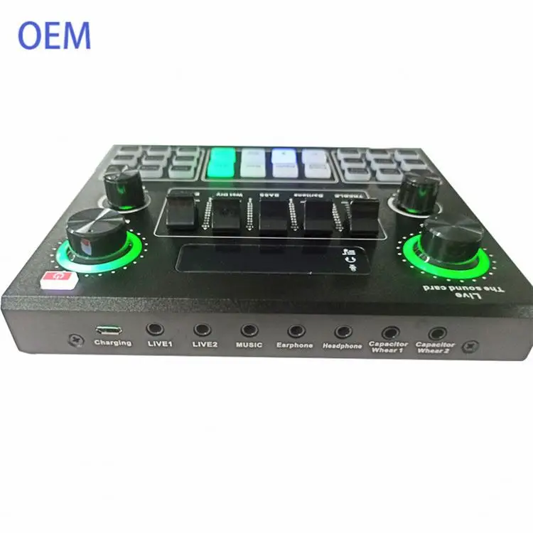 

Wholesale price V9 Professional recording Microphone USB Usb External Audio Sound Card for livestream Broadcast singing