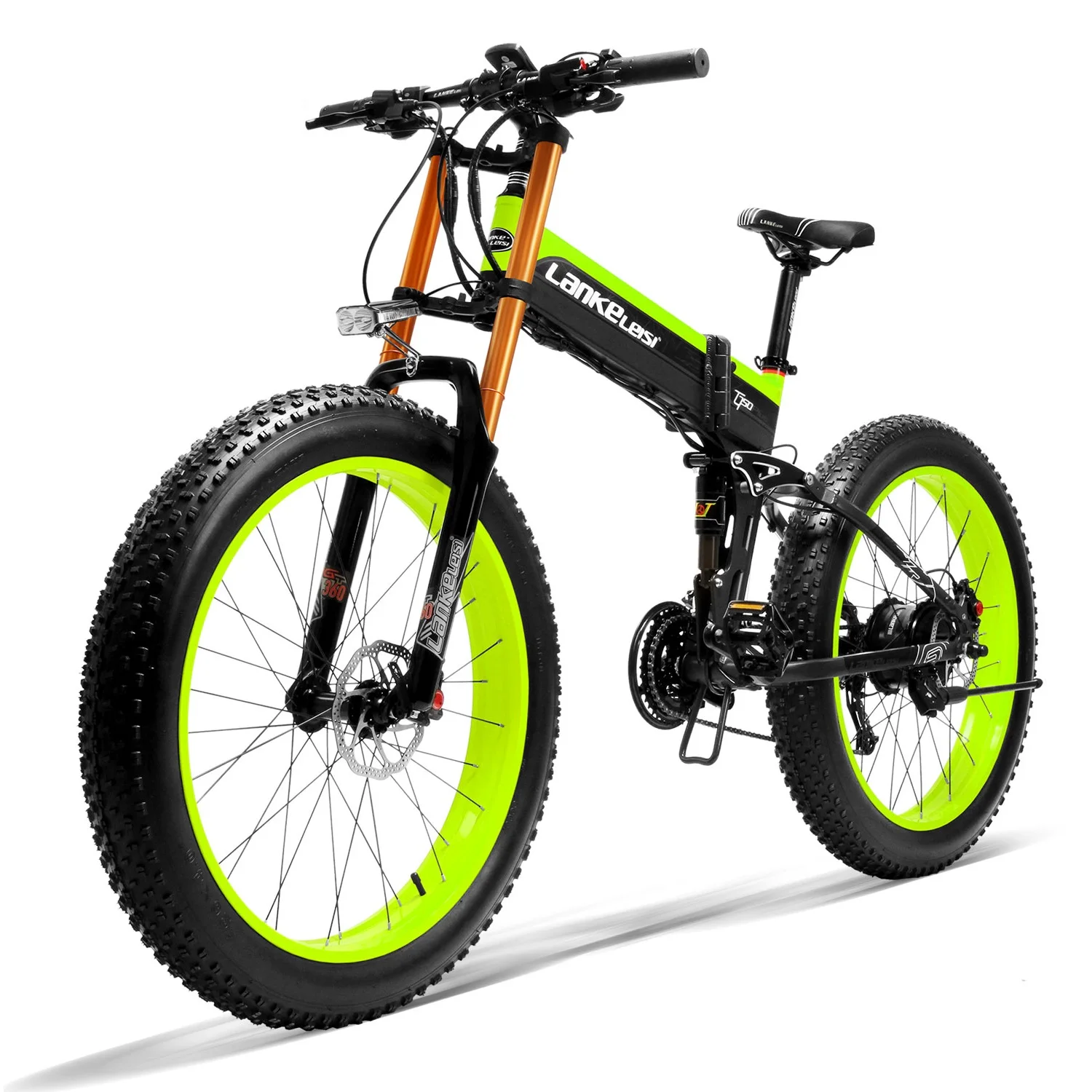 EU Quality LANKELEISI 26 inch Fat Tire Foldable Electric Bike 1000W Folding E-bike with 48V 13AH Panasoni'c Lithium Battery
