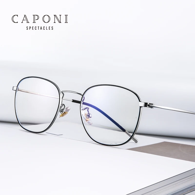 

CAPONI Italy Design Square Metal Frame Optical Glasses For Women And Men