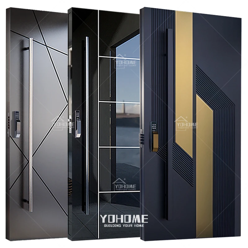 

European design aluminium pivot front doors for houses modern exterior door entrance luxury stainless steel entry security door
