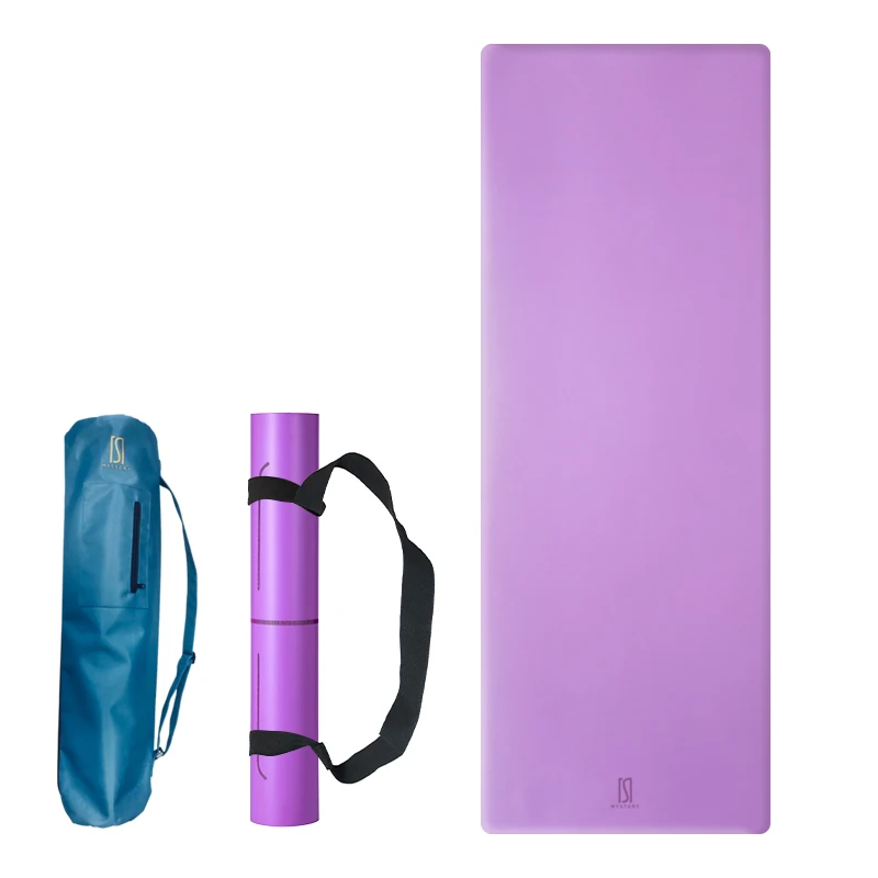 

Custom print eco friendly anti-slip pu leather natural rubber yoga mat with strap and bag, Customized