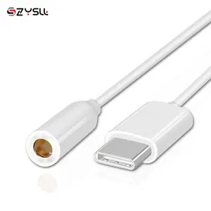 Free Shipping White Type c to 3.5mm Audio Adapter Earphone Cable USB 3.1 Type-C USB-C Male to 3.5 AUX Female Jack