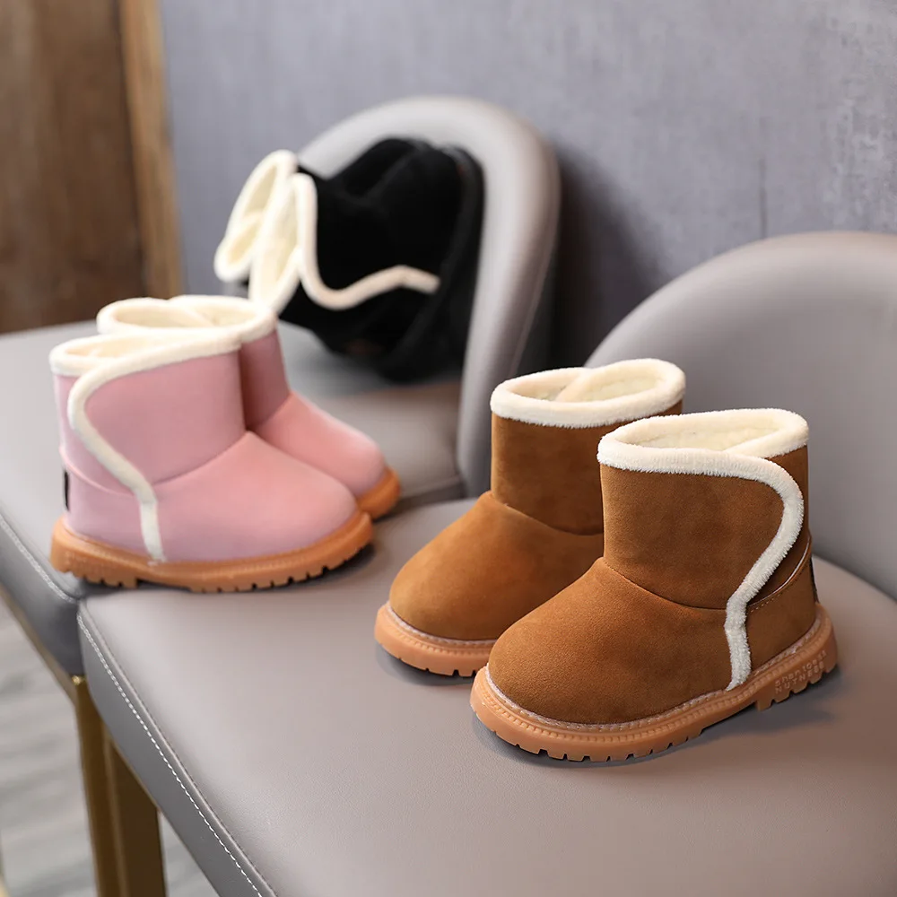 

Girls' short boots imitation wool children's snow boots generation boys 2021 winter new children's warm boots, Customized color