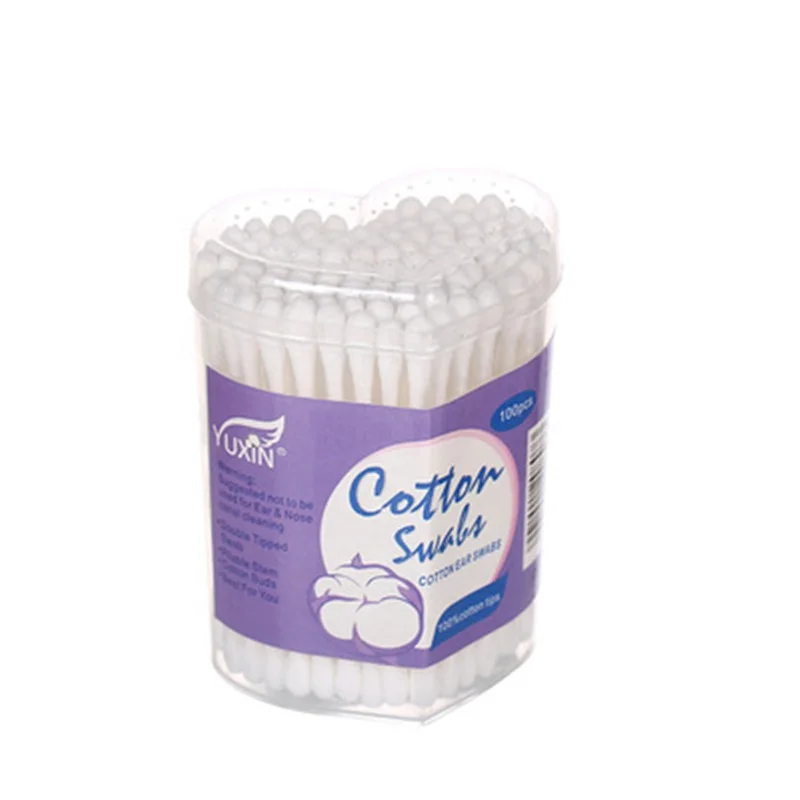 

Heart Box Disposable Cotton Swabs, White