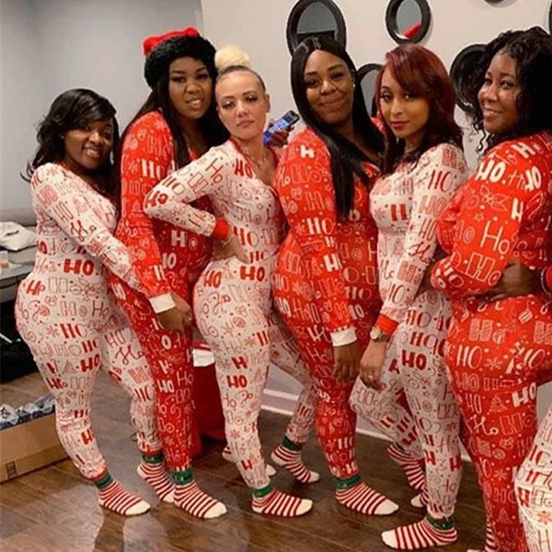 
SY21 2020 New Autumn Winter Christmas Homewear Full Sleeve Long Pajama Women one-piece Pajamas Lady Jumpsuit Sleepwear Underwear 