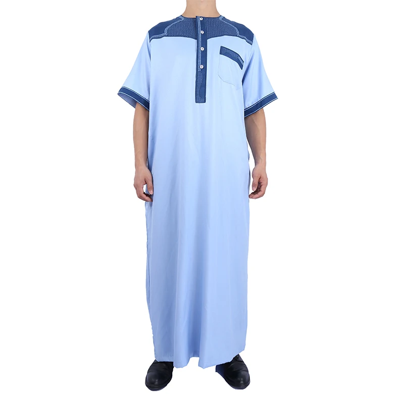 

Match Color Muslim Jubba Men Short Sleeve Middle East Clothing, Mix color