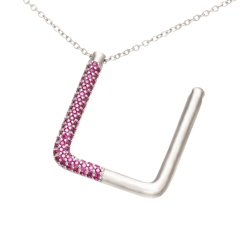 

CZ8066 High Quality Rose Gold CZ Micro Pave U Pendant, Micro Pave U Shape Necklace Pendant