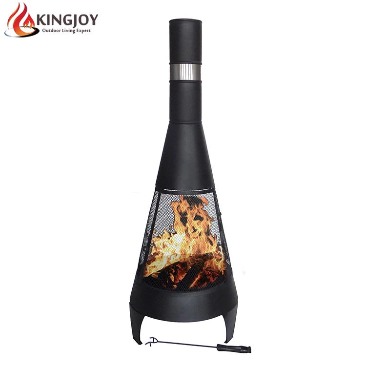 

Modern style chimenea outdoor wood burning stove, Black