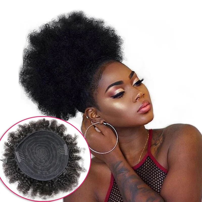 

Raw Indian Virgin Hair Vendors Unprocessed Kit Pack Curly Pony Tail Hair Wig