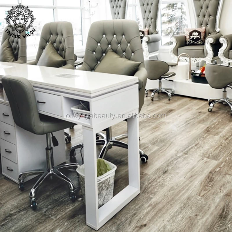 
Modern manicure table nails bar salon furniture nail dust desk nail tables with glass top 