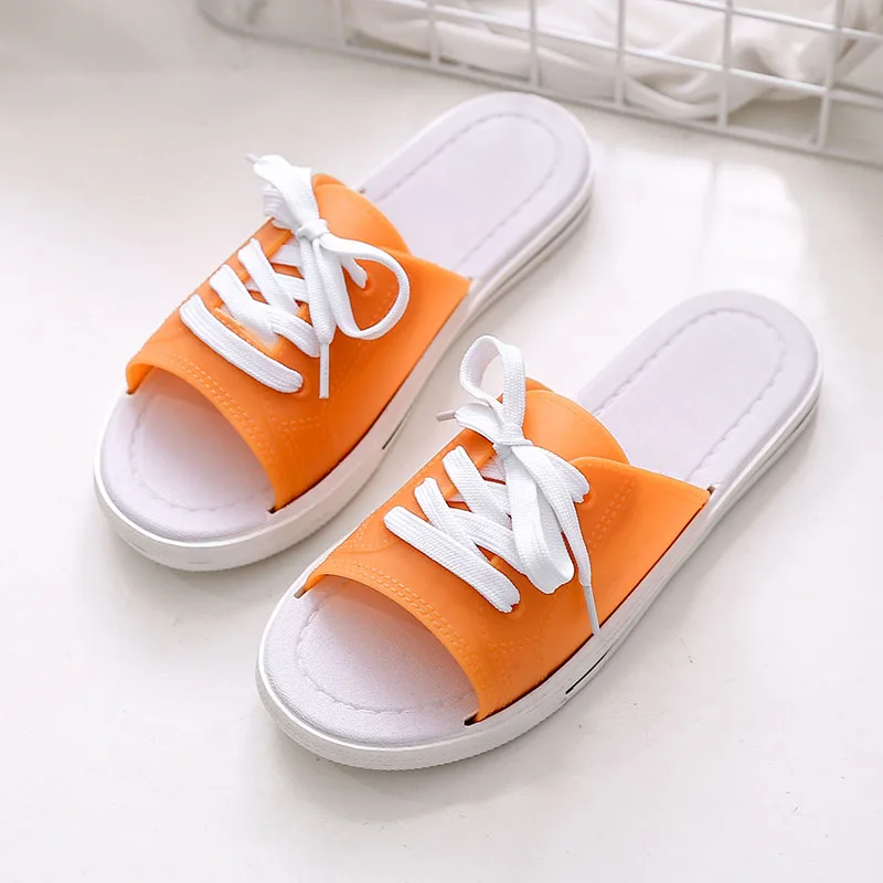 

Cute non-slip sandals with belts candy color ladies slippers beach style