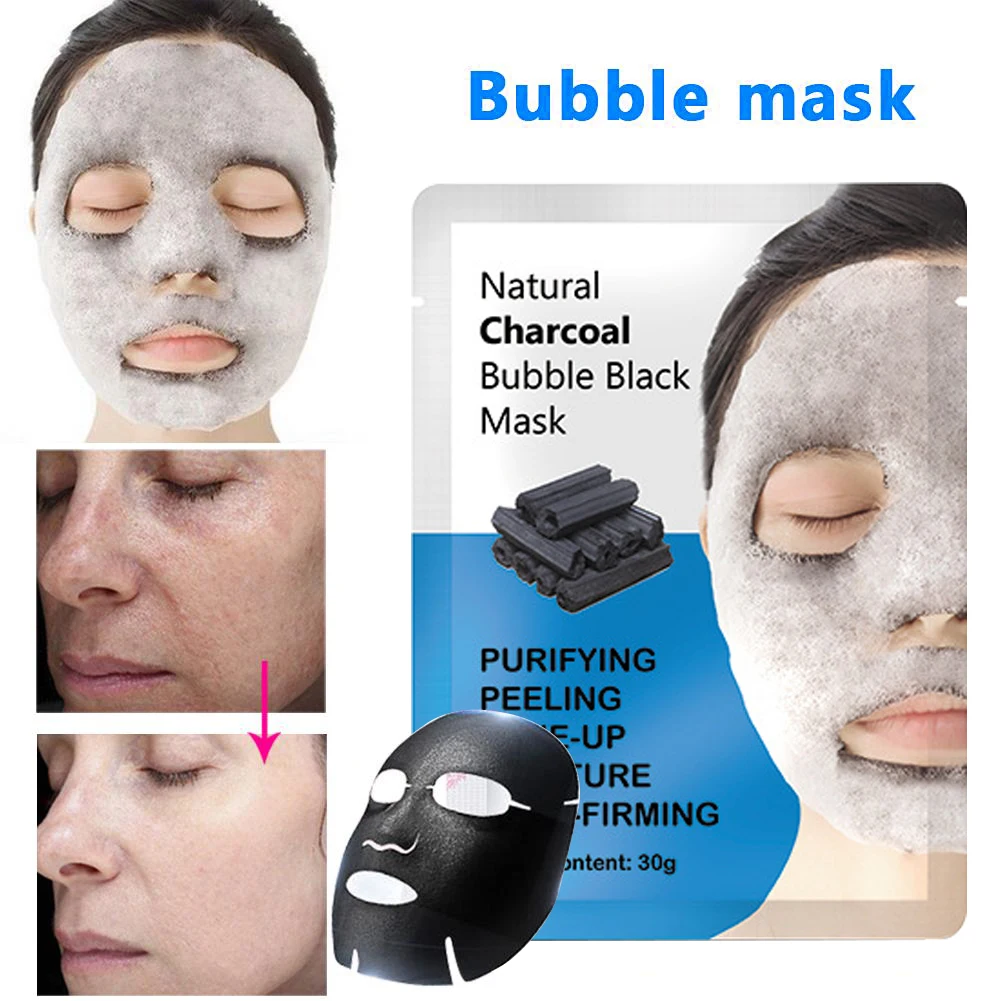 Wholesale Natural Detox Oxygen Binchotan Oil Control Black Removal Charcoal Bubble Black Facial Mask From