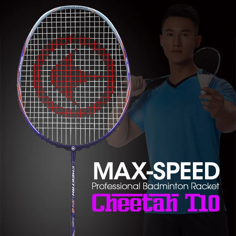 

top badminton rackets Full Carbon Ultra light 4u 82g Cheetah T10 raket badminton racquet Professional badminton products