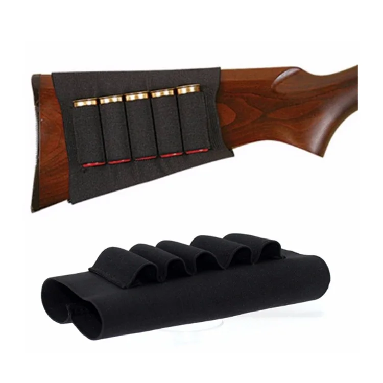 

Black 5 Shells Tacticalgear Shotgun Butt Stocks Shell Pouch Holder for Outdoor Hunting