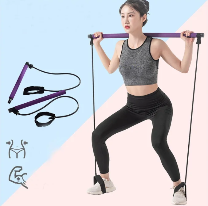 

Portable Pilates Total Body Workout Yoga Fitness Pilates Resistance Band Pilates Stick Toning Bar