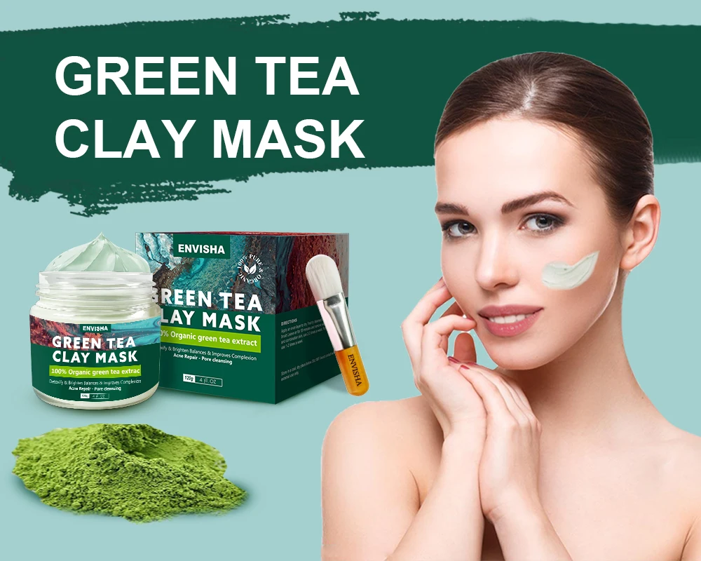 

Private Label Natural Organic Deep Cleansing Turmeric Green Tea Roses Facial Whitening Anti Aging Clay Mask