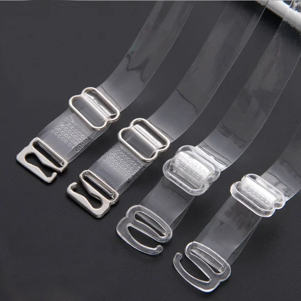 

39cm Metal Buckle Bra Straps Belt Women's Elastic Transparent Silicone Adjustable Invisible Intimates Women Accessories