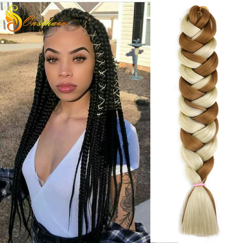 

MYZYR 41 Inch Afro Ombre Braiding Pre Stretched For Box Twist Wholesale Synthetic Jumbo Crochet Hair Extension For Braids, Pink,black