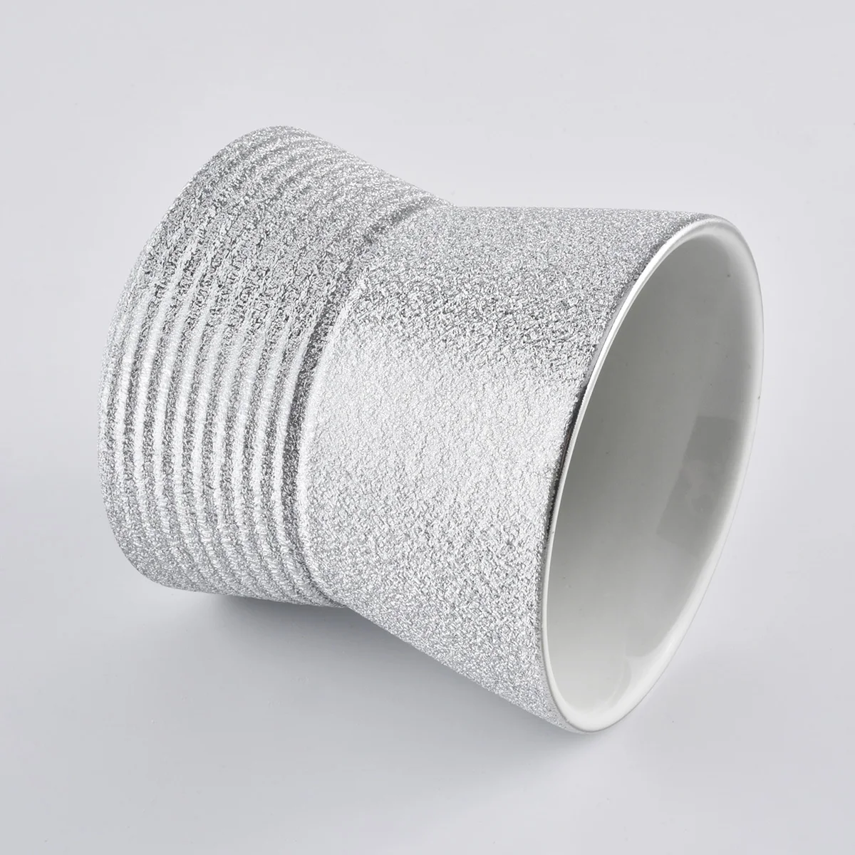 8oz Silver painted Ceramic Candle jars Wholesale
