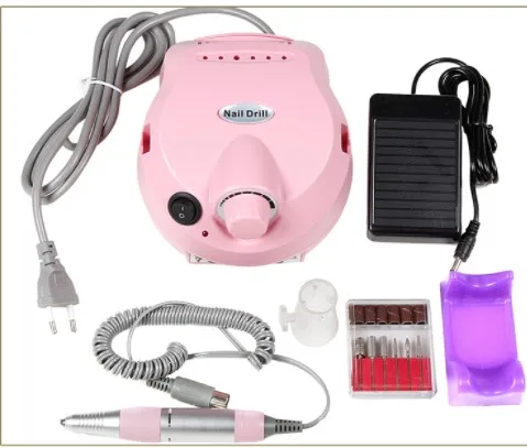 

Professional Portable Nail Drill Electric Nail Drill Machine Manicure 35000 rpm with Bits Set, White pink black blue red