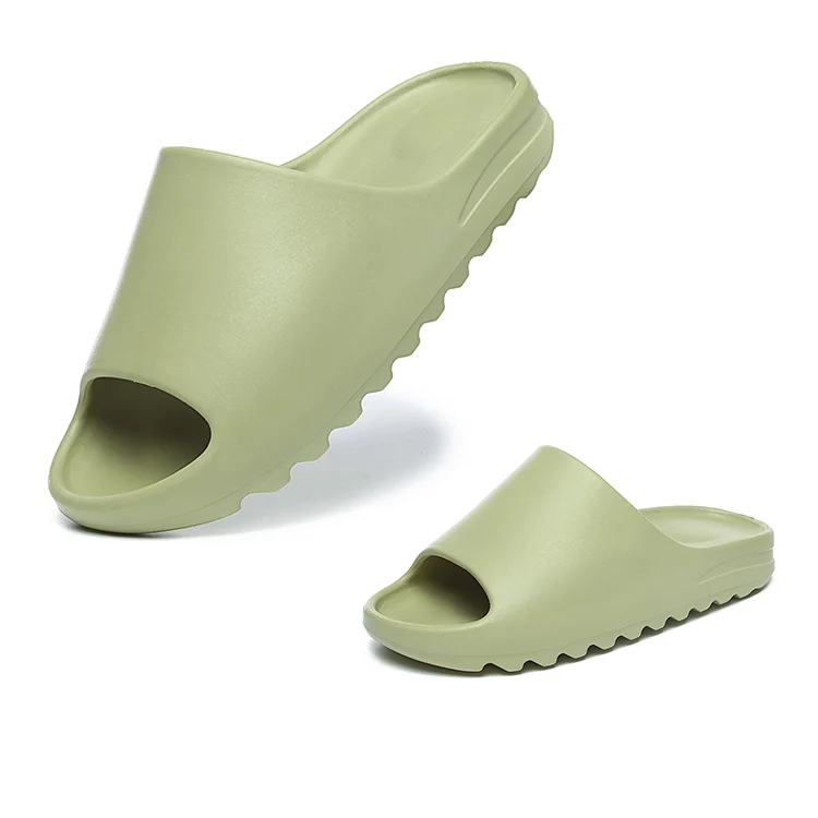 

Custom Unisex Shoe Wholesale Kids Women Home Slipper Green Black Good Quality Yeezy Slides for Men