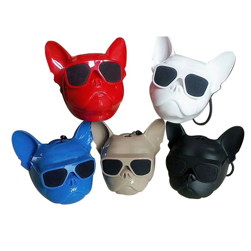 

Newest Creative Cool French BullDog Shaped Blue tooth Speaker with TF card FM radio function, White, pink, blue, green, black etc