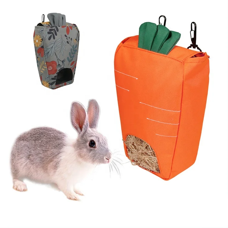 

Hanging Waterproof Print Carrot Shape Small Animals Chinchilla Guinea Pig Hamster Rabbit Food Storage Feeding Pouch Hay Bag