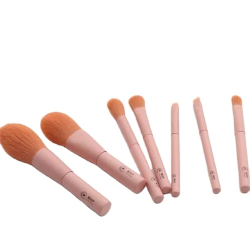 

2021 wear-resistant and durable pink makeup suit fiber hair professional makeup brush 7 sets