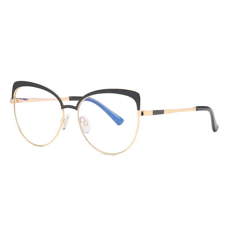 

Red Round Face Nearsighted Anti Blue Light Flat Mirror Cat Eye Full Frame Black Frame Open Ball Glasses