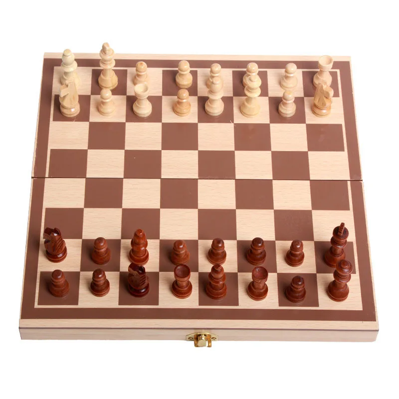 Indoor household foldable high-grade wooden educational chess toys wooden game chess composition people leisure and entertainmen