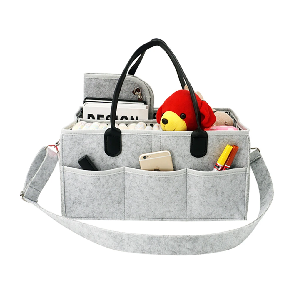 

Wholesale Polyester Felt Bag Custom Nursery Organizer Baby Diaper Caddy , Nappy Caddy Organiser, Grey or customized