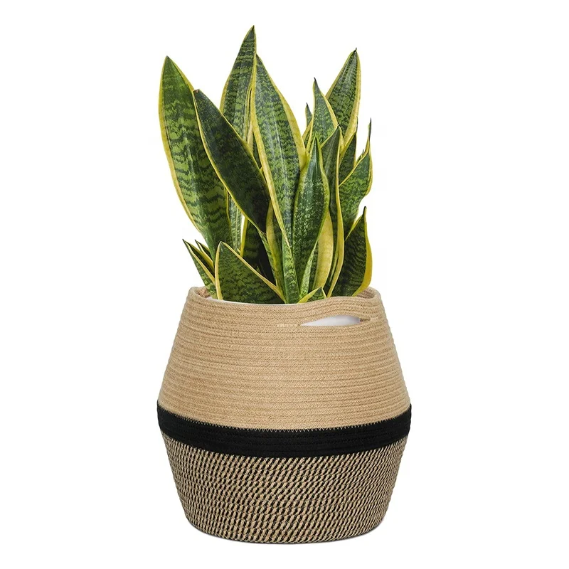 

Handmade Cotton Macrame Plant Indoor Rope Plant Basket Multipurpose, Brown