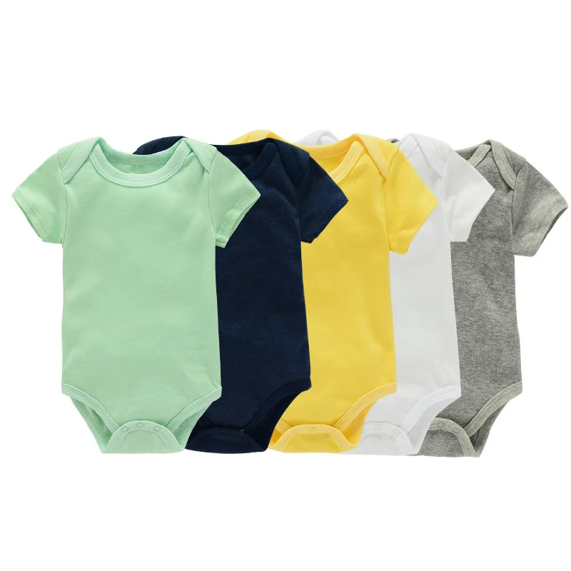 

wholesale onesie baby clothes romper custom plain cute printing short sleeve colorful blank 100% organic cotton baby onesie, Any color can be customized