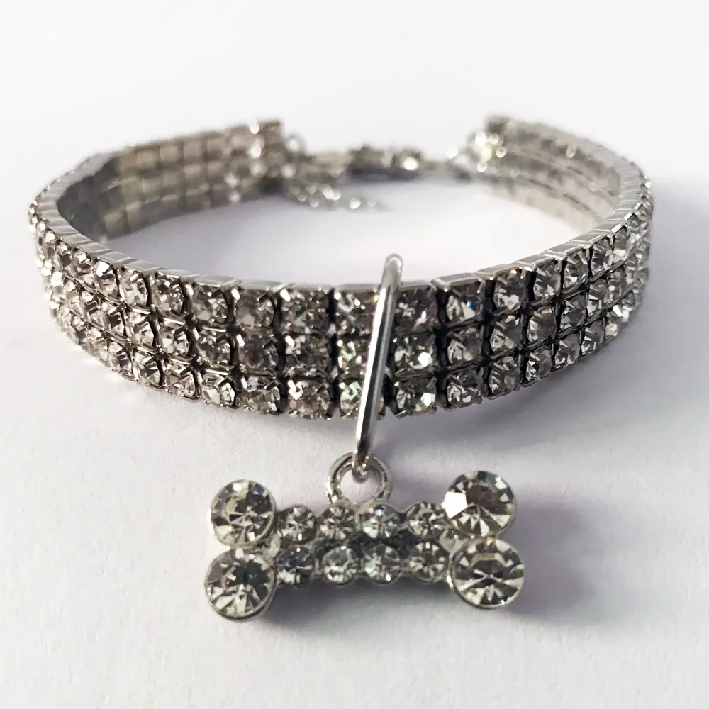 

Wholesale pet accessories luxury rhinestone letter dog cat necklace pet jewelry collar, As pictures