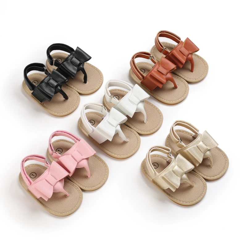 

Summer Baby Breathable Sandal 0-1 Year Girls Soft Rubber Soles Non-slip Toddler Shoes, 4 colors