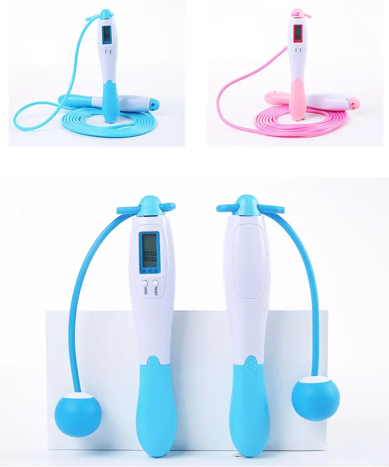 

Cordless Jump Rope Smart Skipping Rope Digital Heavy PVC Weighted Jump Rope With Counter, Blue, pink