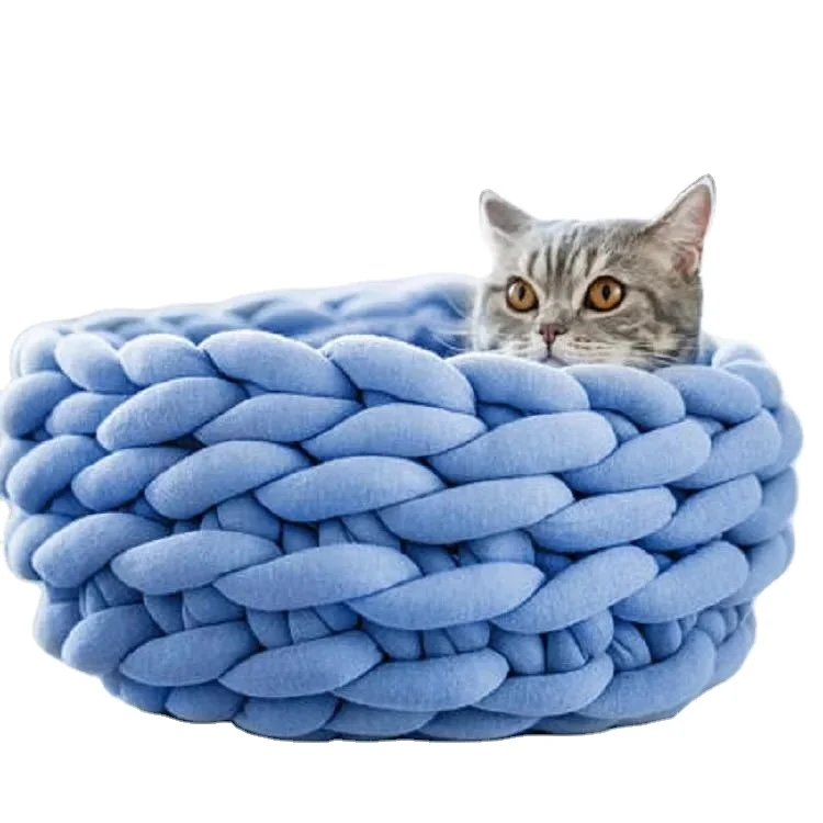 

Ins hot style pure hand pet nest surface warm in winter amazon wholesale washable cat dog beds cheap cote, Can be customized