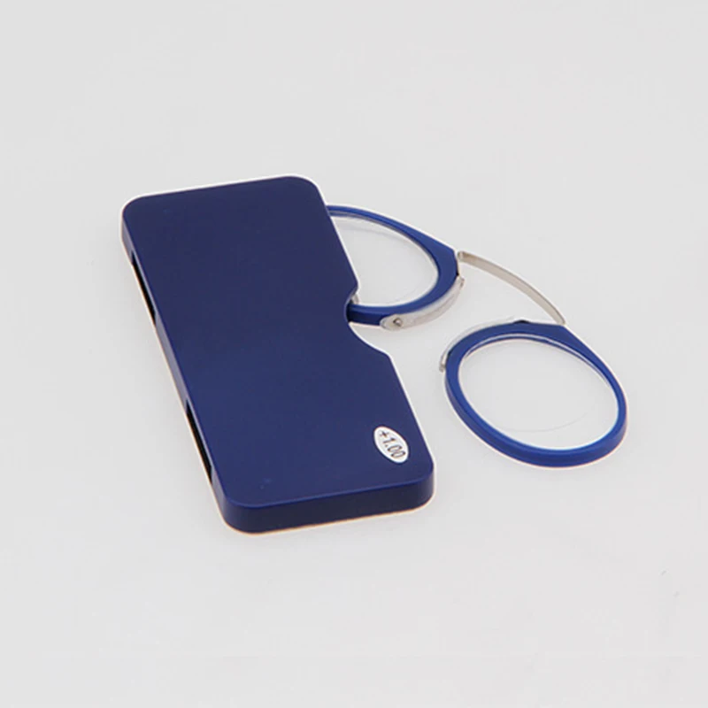 

wholesale fashion portable optics custom pocket wallet flexible frame thin mini nose without arms reading glasses