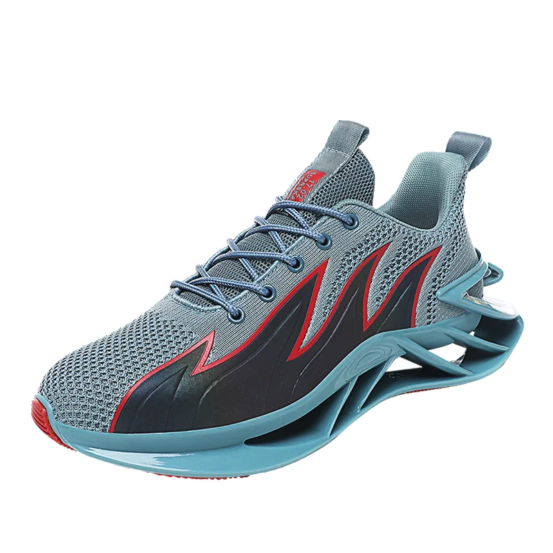 

Men's High Quality Fashion lightweight Breathable Knitted Upper Mesh New Fashion Blade Plain Running Shoes