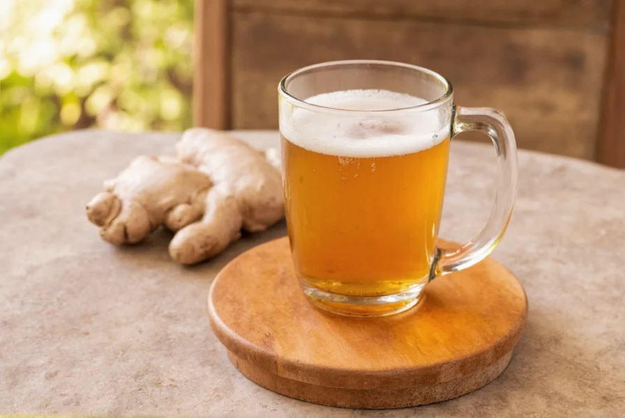 Various ginger products for nausea relief including fresh ginger, tea, and supplements