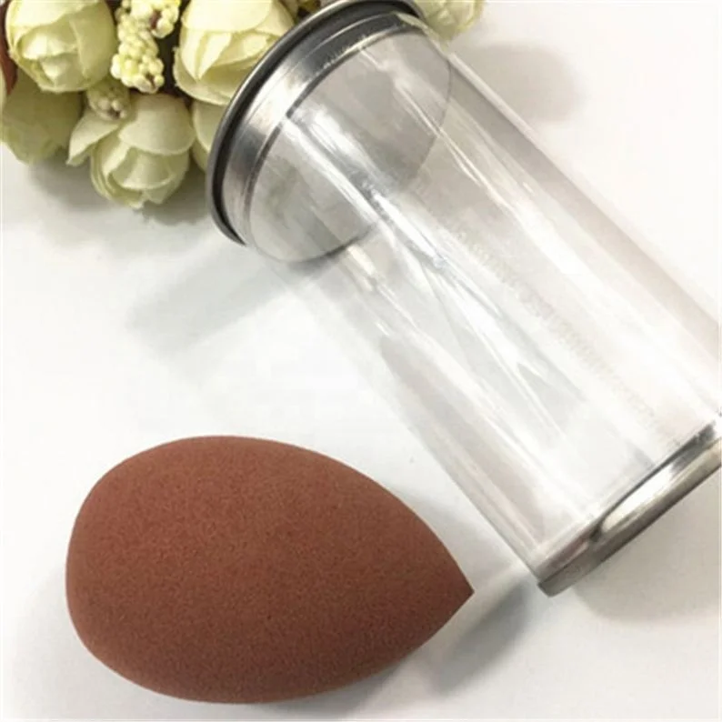 

Mlik Tea Waterdrop Makeup Puff Sponge Blender Beveled Gourd Cosmetic With Transparent Bottle