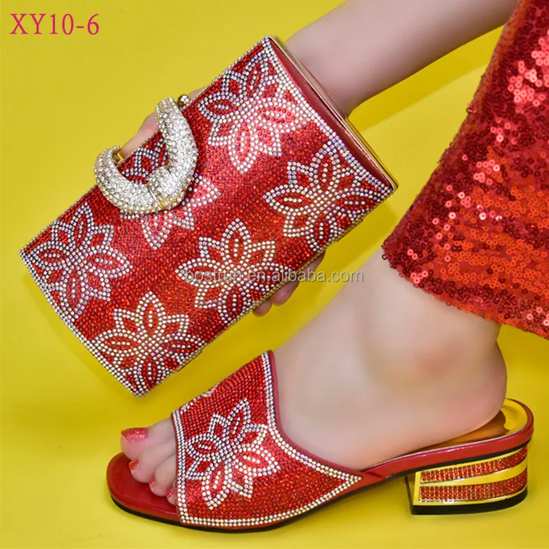 

XY10 Italian Shoes with Matching Bags 2020 Shoe and Bag Set for Party In Women Nigerian Party Pumps with Purse High Heels