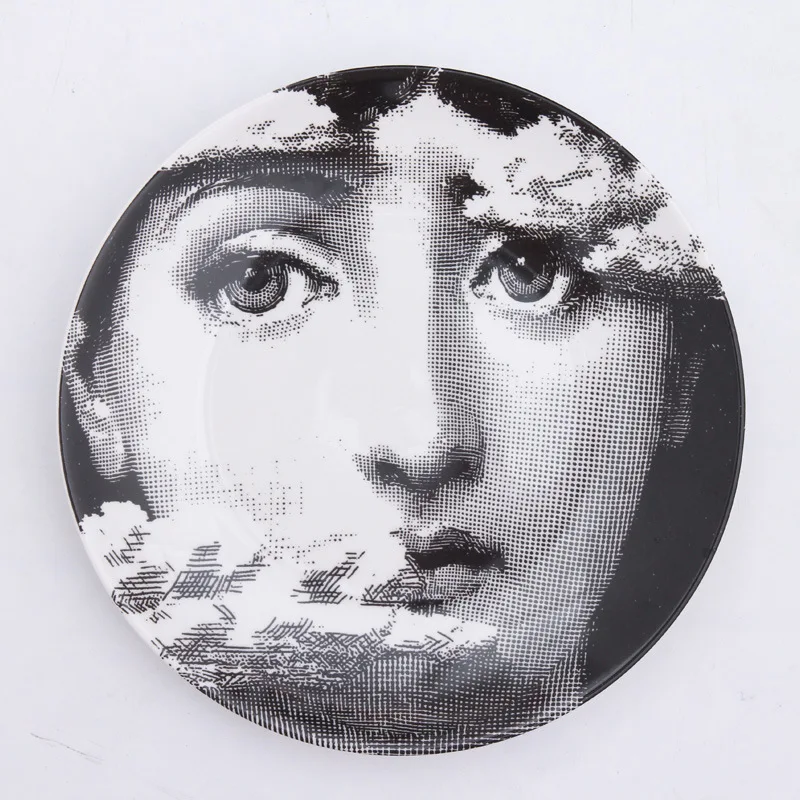 

8 Inches Milan Bar Wall Plate Handicrafts Ceramic Home Decorative Plate Human Face Hotel Art Plate