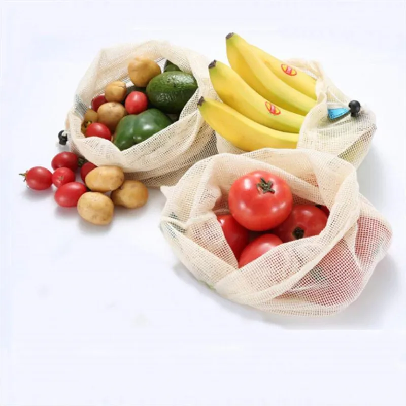 

Natural Organic Cotton Mesh Production Of Shopping Bag Reusable Bags For Fruits And Vegetables Washable Eco-friendly Fruit Mesh